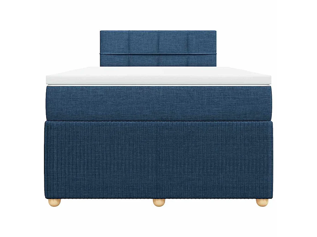Sommier à lattes de lit avec matelas Bleu 120x200 cm Tissu