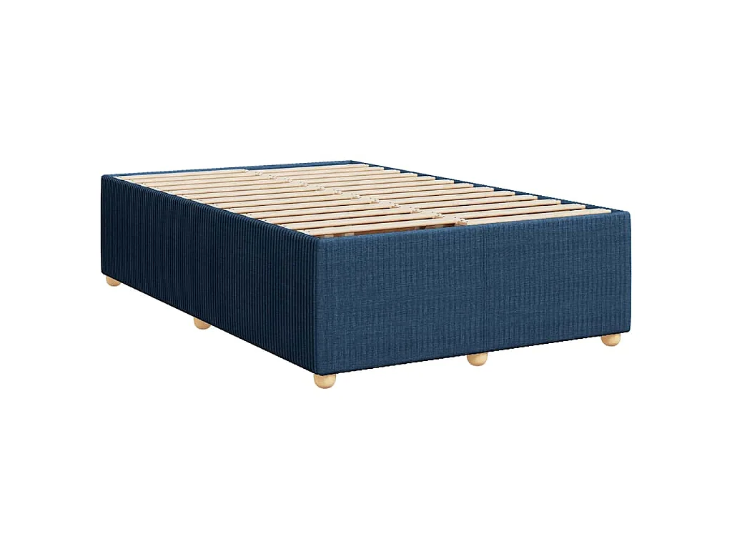 Sommier à lattes de lit avec matelas Bleu 120x200 cm Tissu