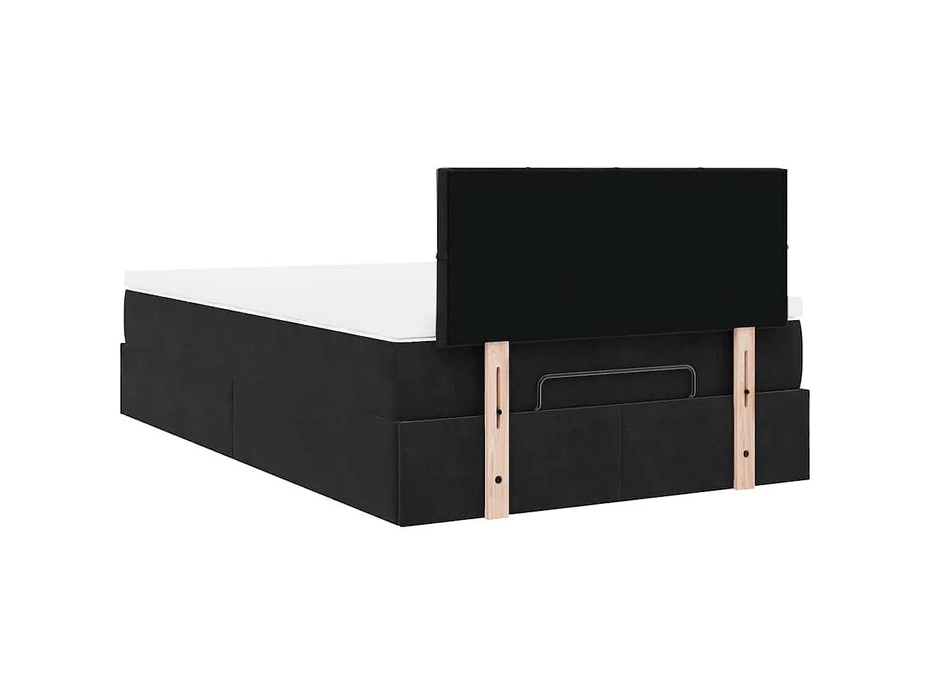 Ottoman-Bett mit Matratze & LEDs Schwarz 120x200 cm Samt