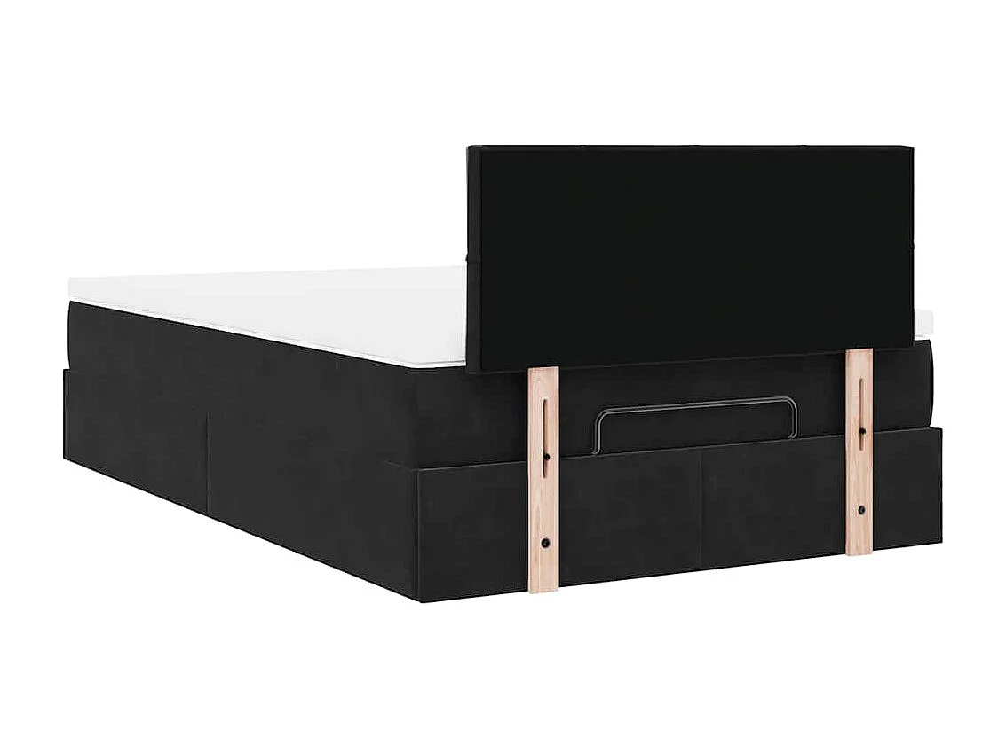 Ottoman-Bett mit Matratze & LEDs Schwarz 120x200 cm Samt