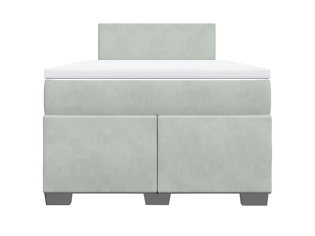 Boxspringbett mit Matratze Hellgrau 120x190 cm Samt