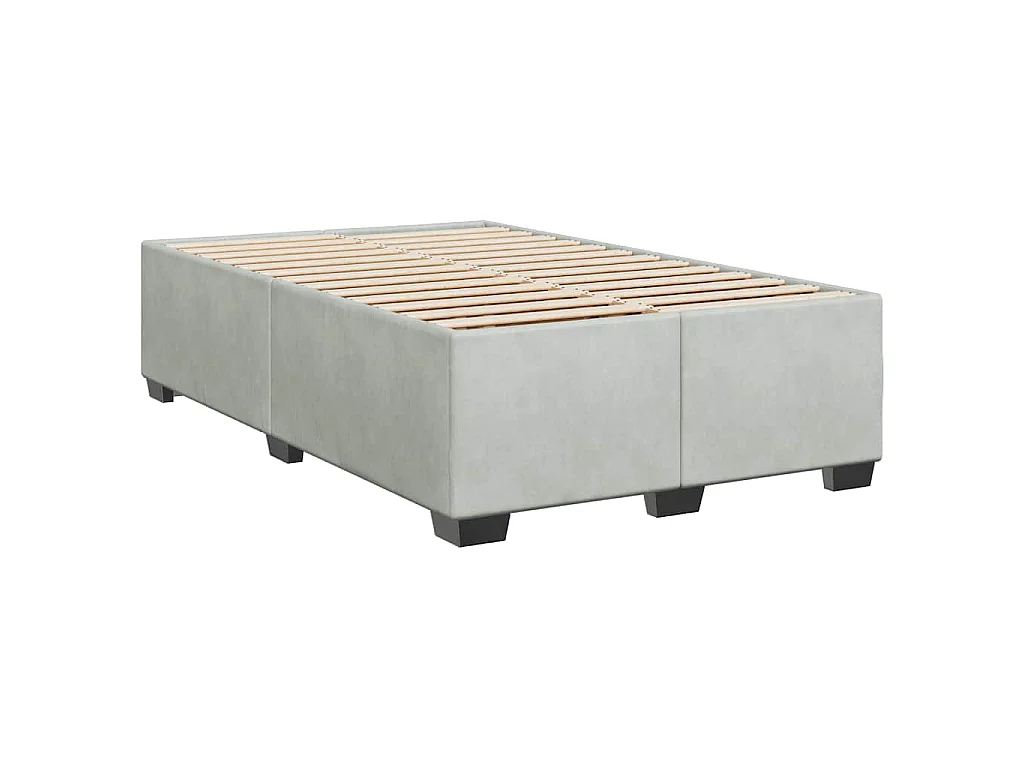 Boxspringbett mit Matratze Hellgrau 120x190 cm Samt