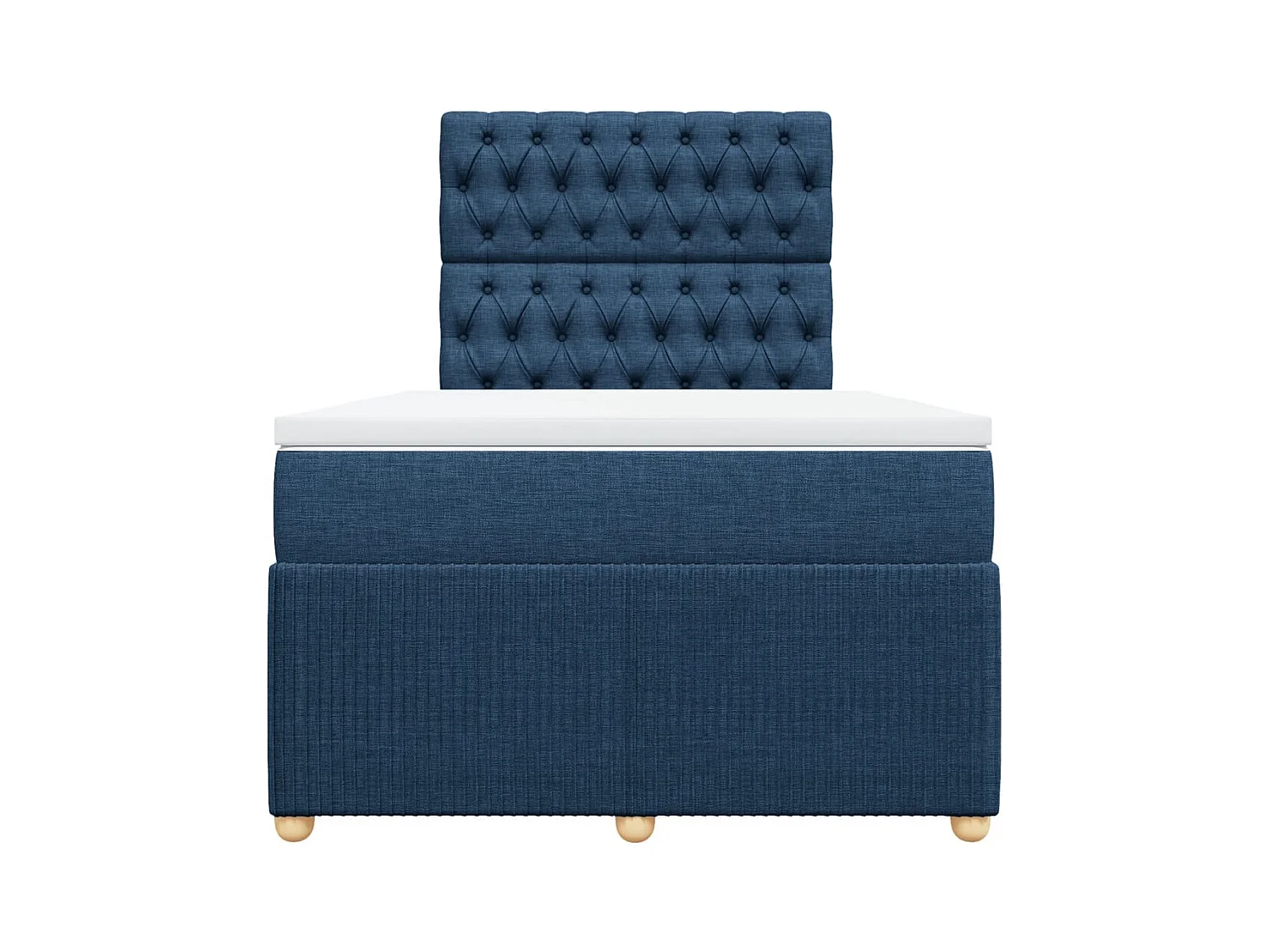 Sommier à lattes de lit avec matelas Bleu 120x200 cm Tissu