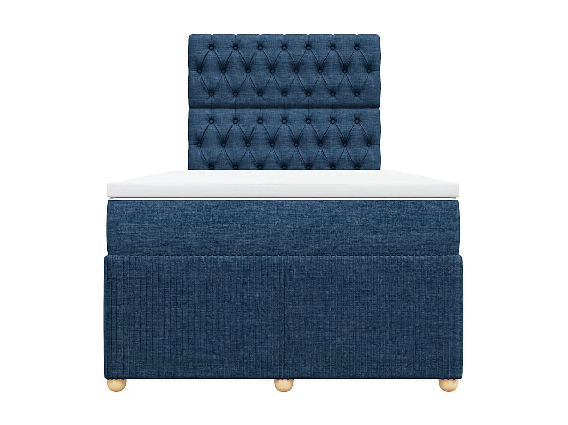 Boxspringbett mit Matratze Blau 120x200 cm Stoff