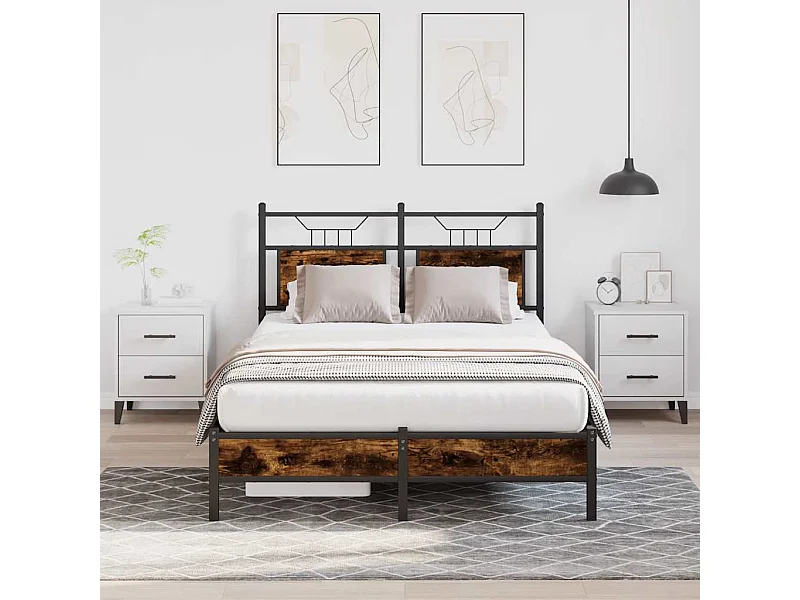 Bedframe zonder matras hout gerookt eikenkleurig 120x200 cm