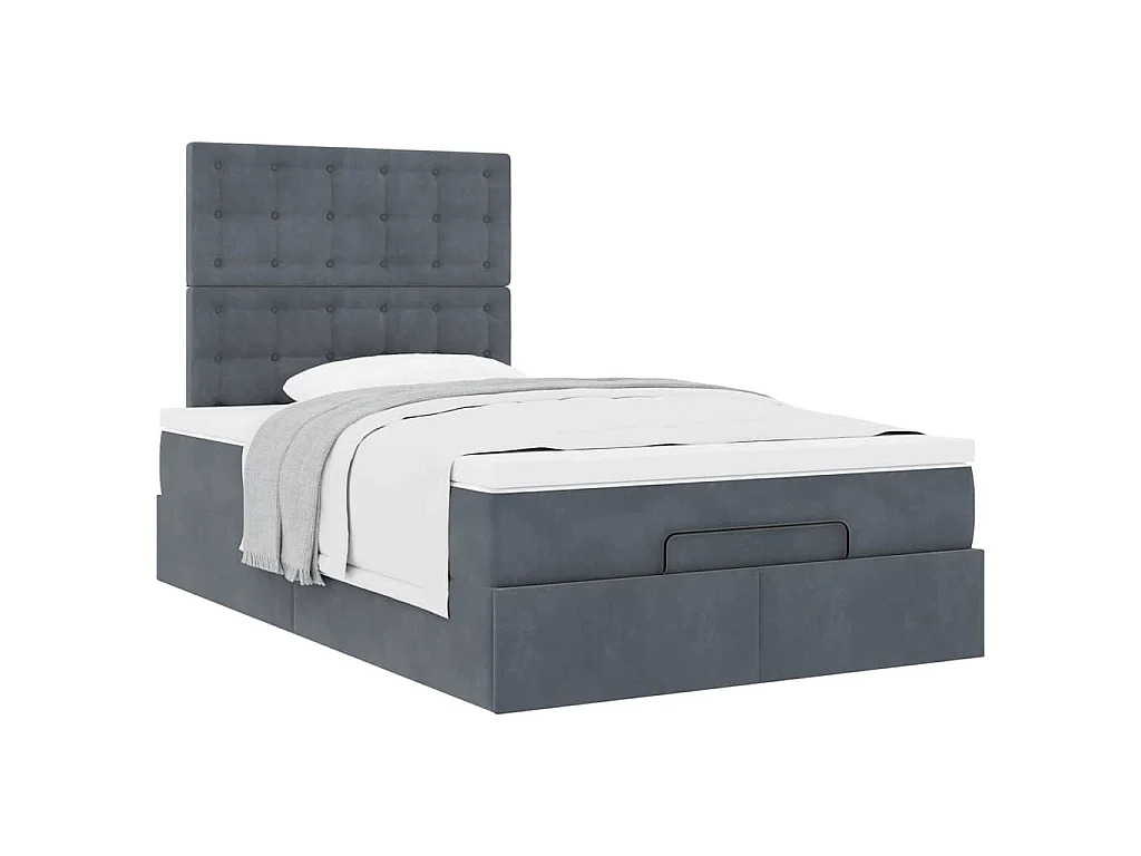 Struttura Letto Pouf con Materassi 80x200 cm Velluto