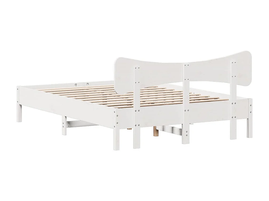Estructura de cama sin colchón madera de pino blanca 120x200 cm