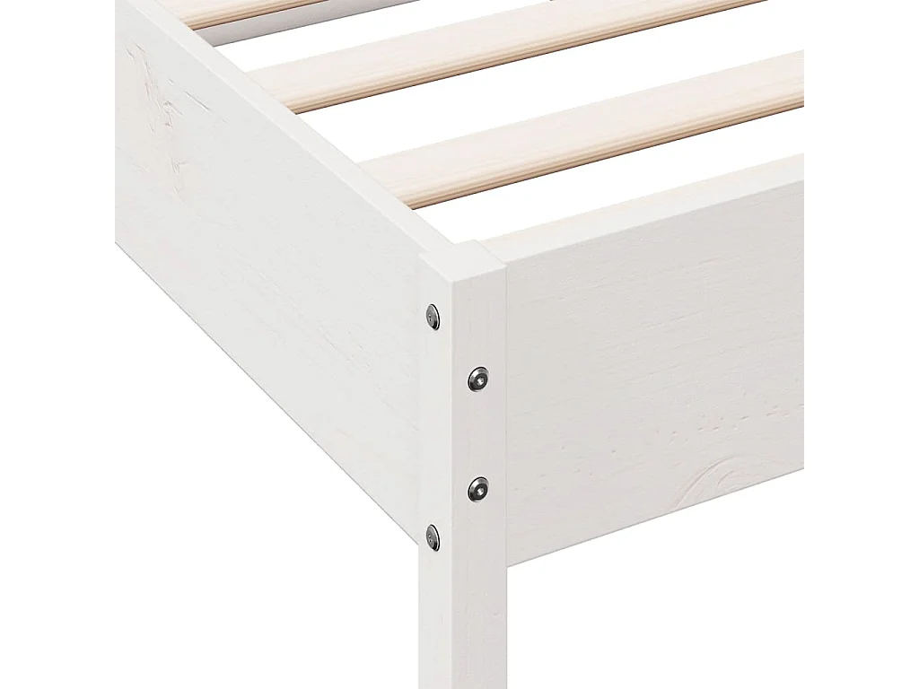 Bedframe zonder matras massief grenenhout wit 120x200 cm