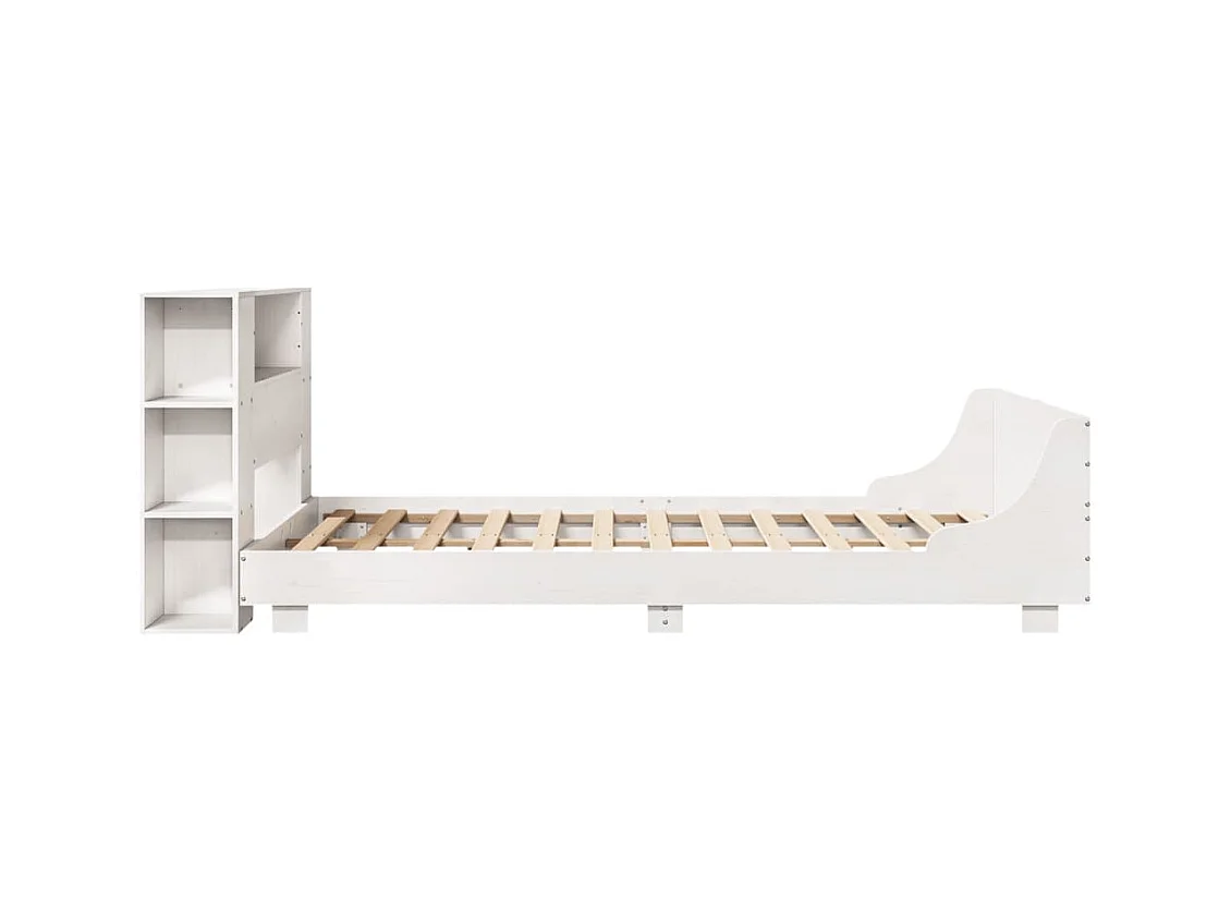 Cadre de lit sans matelas blanc 120x190 cm bois de pin massif