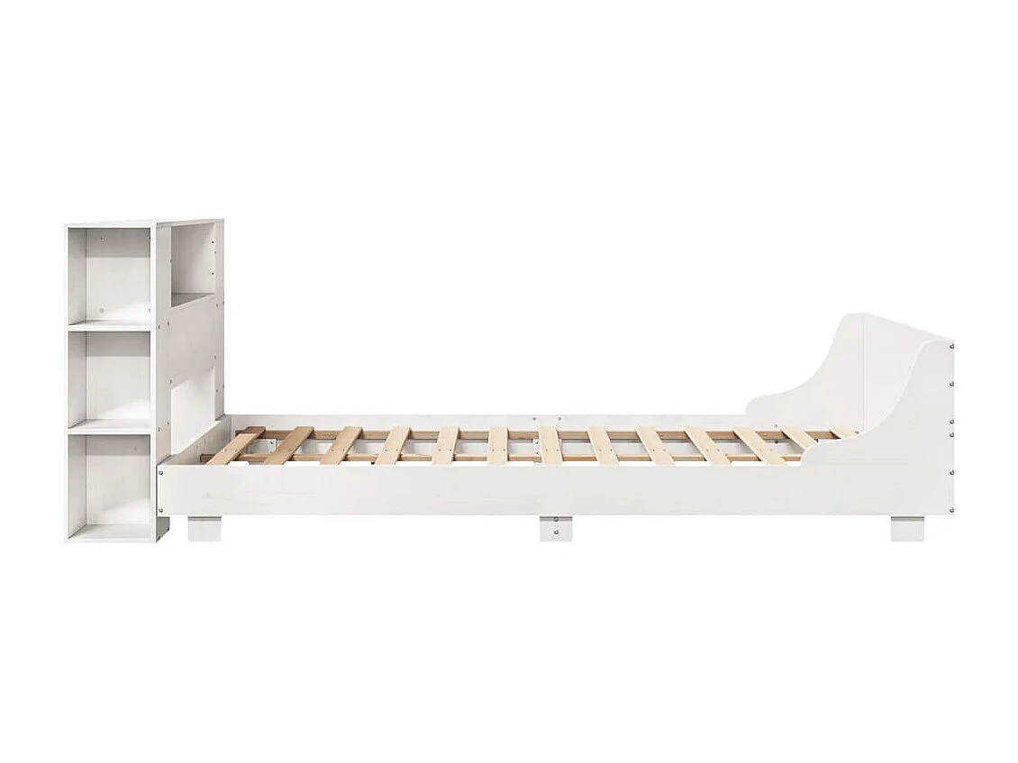 Cadre de lit sans matelas blanc 120x190 cm bois de pin massif