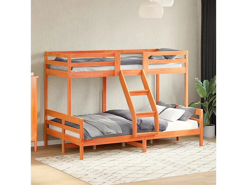 Stapelbed massief grenenhout wasbruin 80x200/120x200 cm