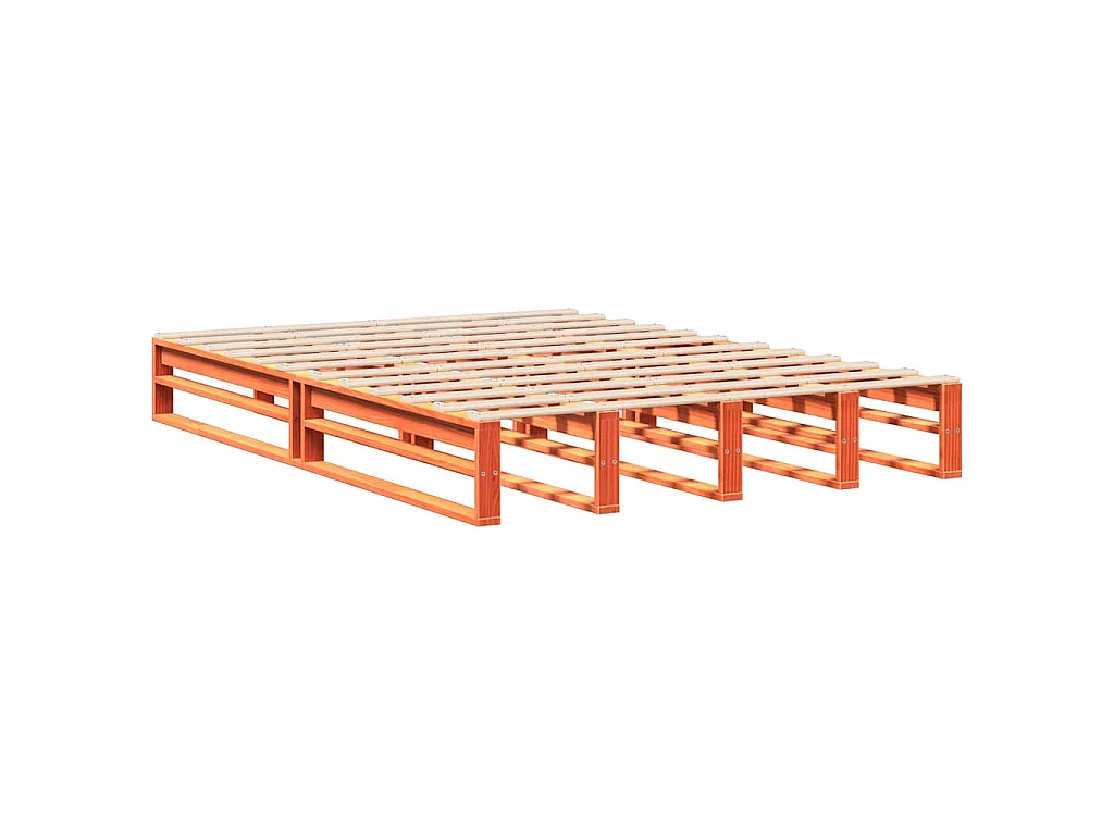 Bedframe zonder matras massief grenenhout wasbruin 120x200 cm