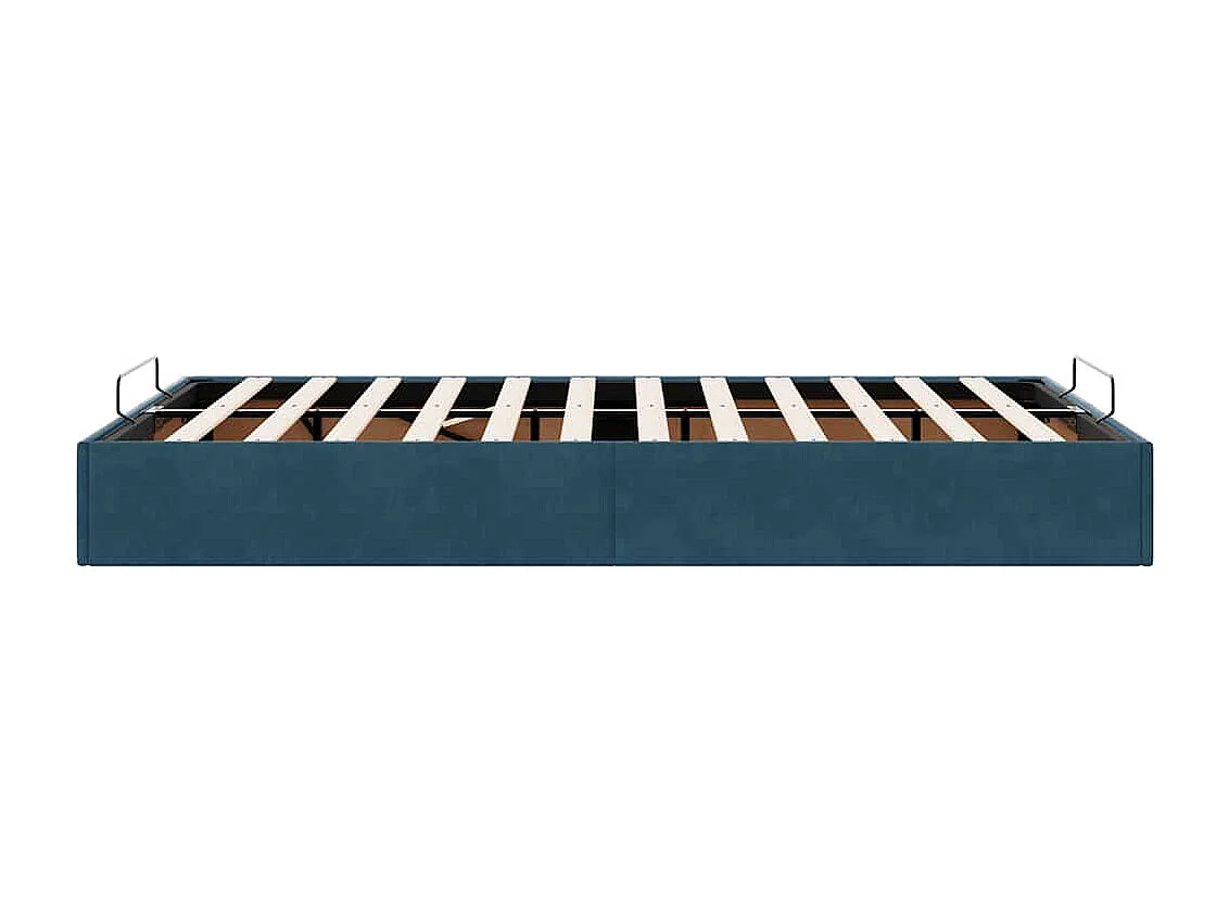 Estructura de cama otomana sin colchón terciopelo azul oscuro