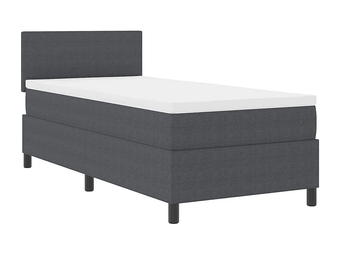 Boxspringbed Donkergrijs en Wit 100 x 200 cm Katoen Stof