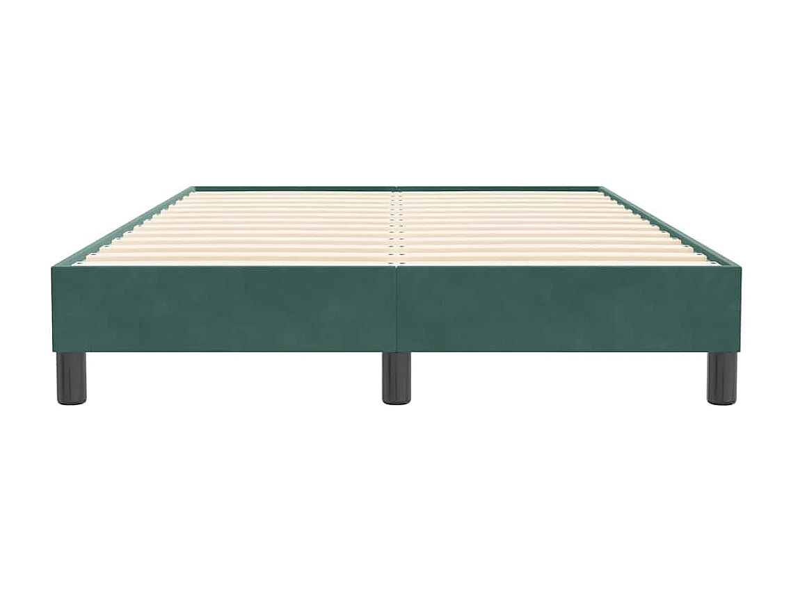 Cadre de lit sans matelas vert foncé 120x210 cm velours