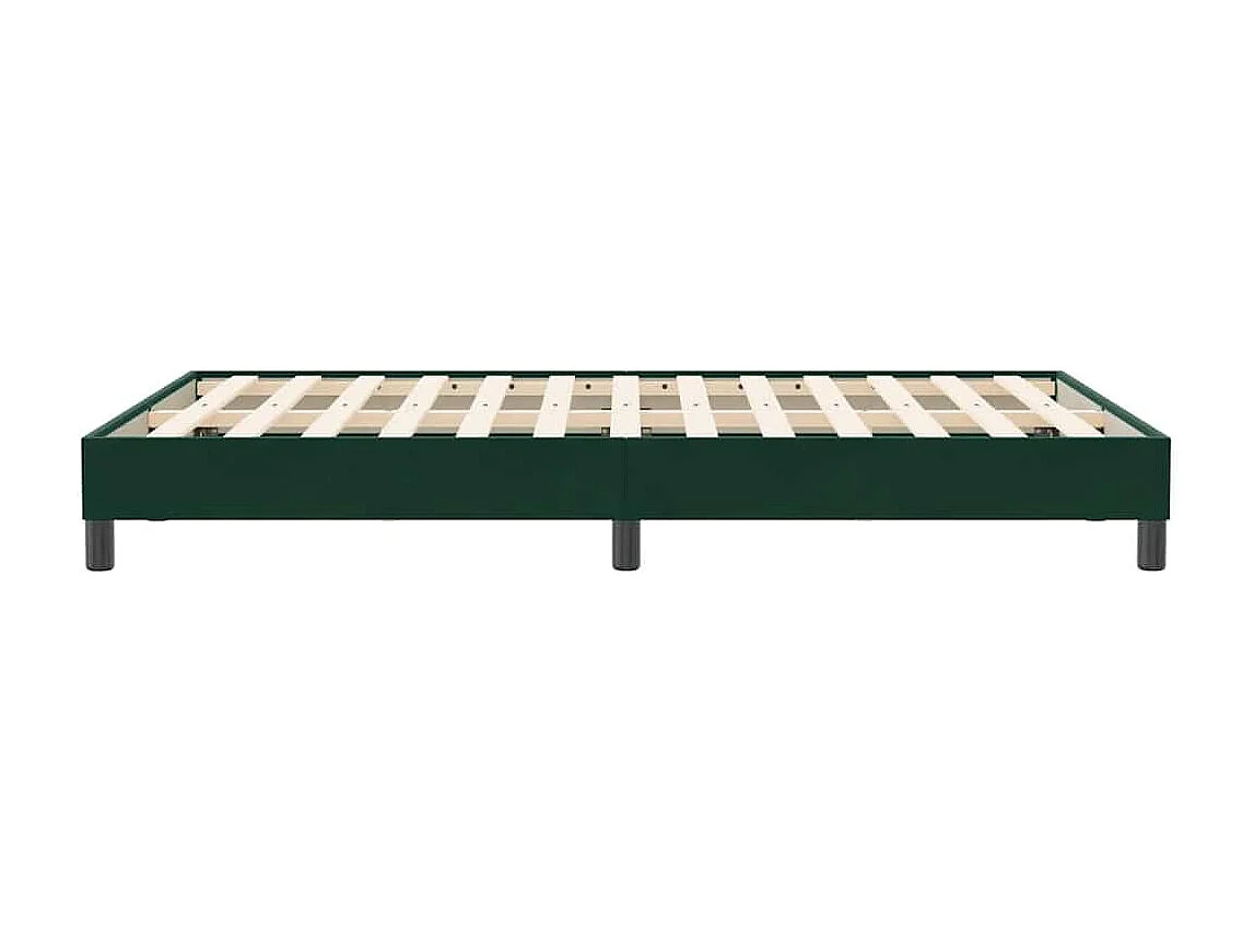 Cadre de lit sans matelas vert foncé 120x210 cm velours
