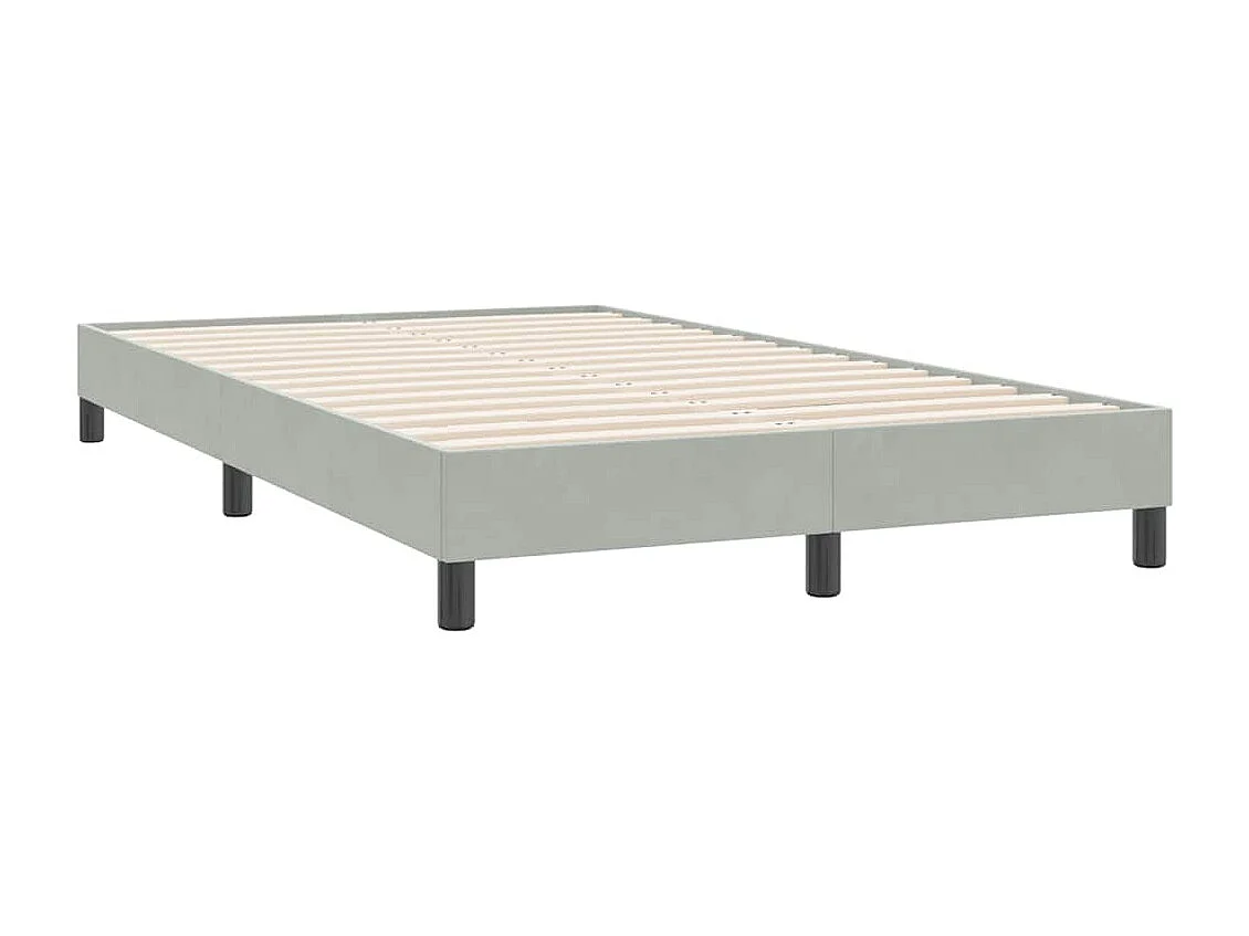 Boxspring met matras fluweel lichtgrijs 120x220 cm