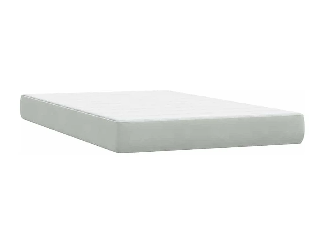 Boxspring met matras fluweel lichtgrijs 120x220 cm