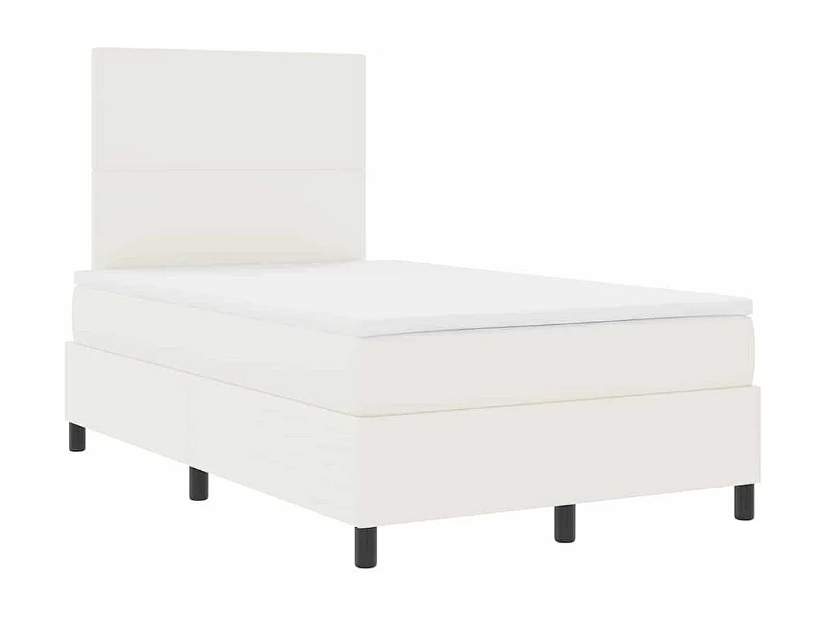 Boxspringbed Crème en Wit 120 x 200 cm Katoen Stof
