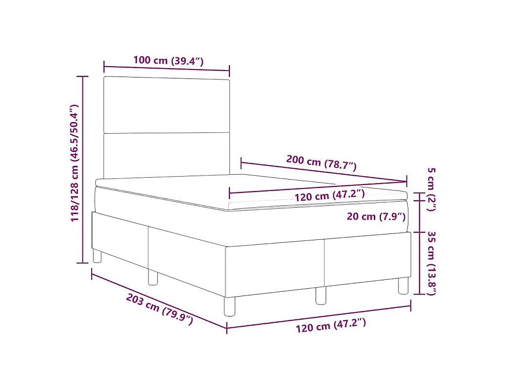 Cama Box Creme e Branco 120 x 200 cm Tecido de Veludo Cotele