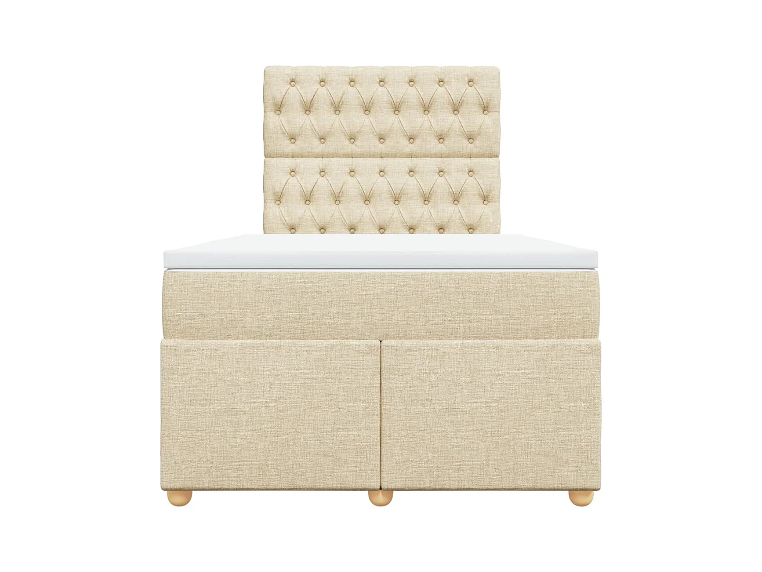 Boxspringbett mit Matratze Creme 120x200 cm Stoff