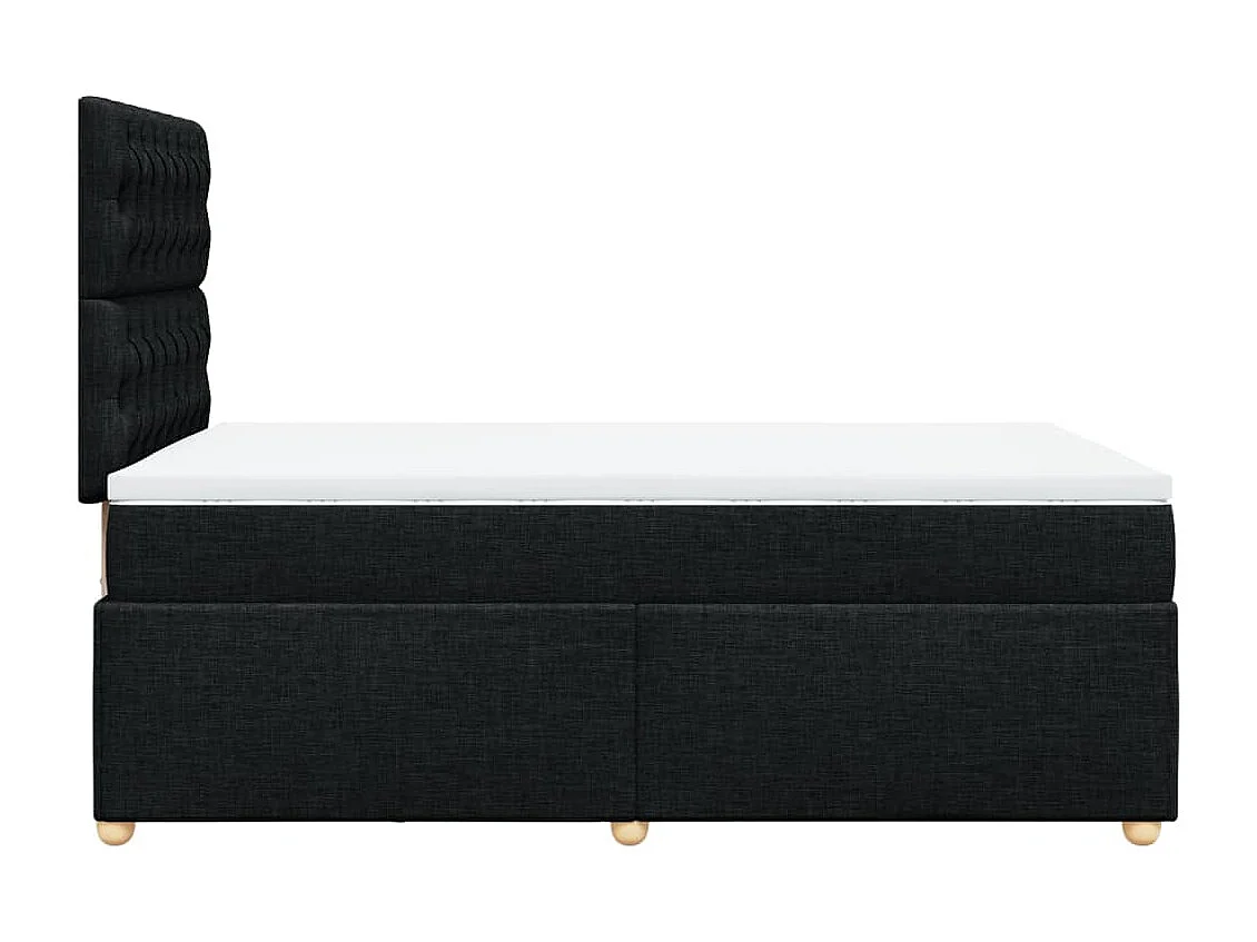 Cama box spring con colchón tela negro 120x200 cm