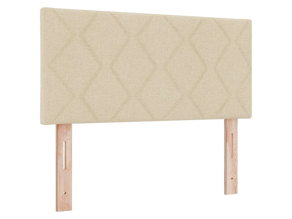 Boxspring bed met kussen met hoofdeinde Crème 100 x 200 cm Stof