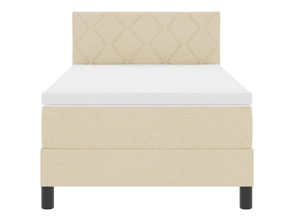 Boxspring bed met kussen met hoofdeinde Crème 100 x 200 cm Stof