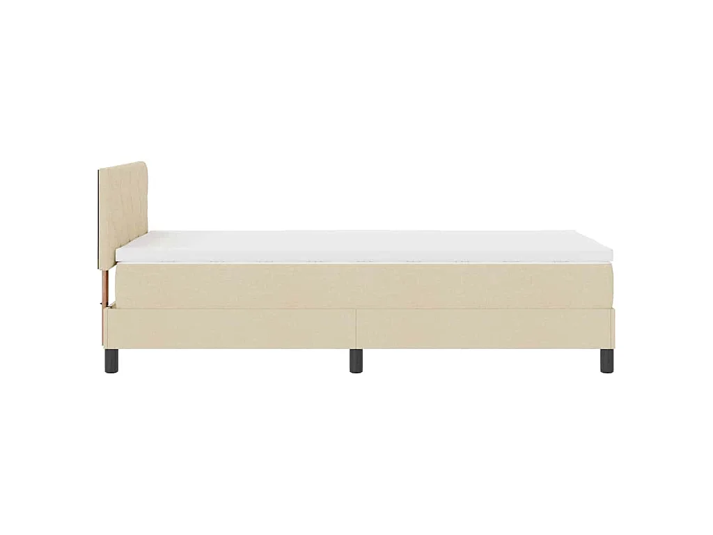 Boxspring bed met kussen met hoofdeinde Crème 100 x 200 cm Stof