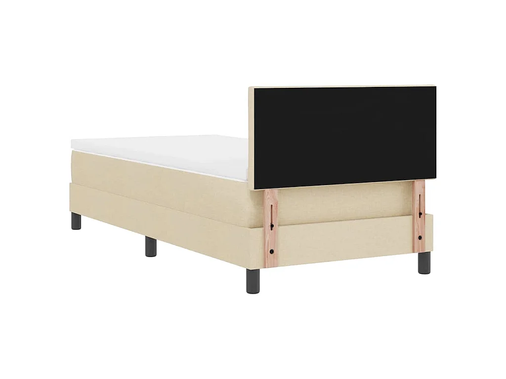 Boxspring bed met kussen met hoofdeinde Crème 100 x 200 cm Stof