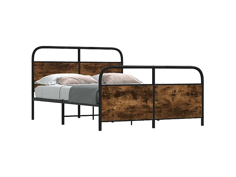 Cadre de lit sans matelas 120x190 cm chêne fumé bois ingénierie