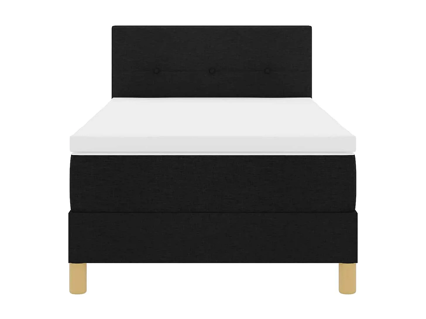 Letto a molle con cuscino Nero 100 x 200 cm Tessuto