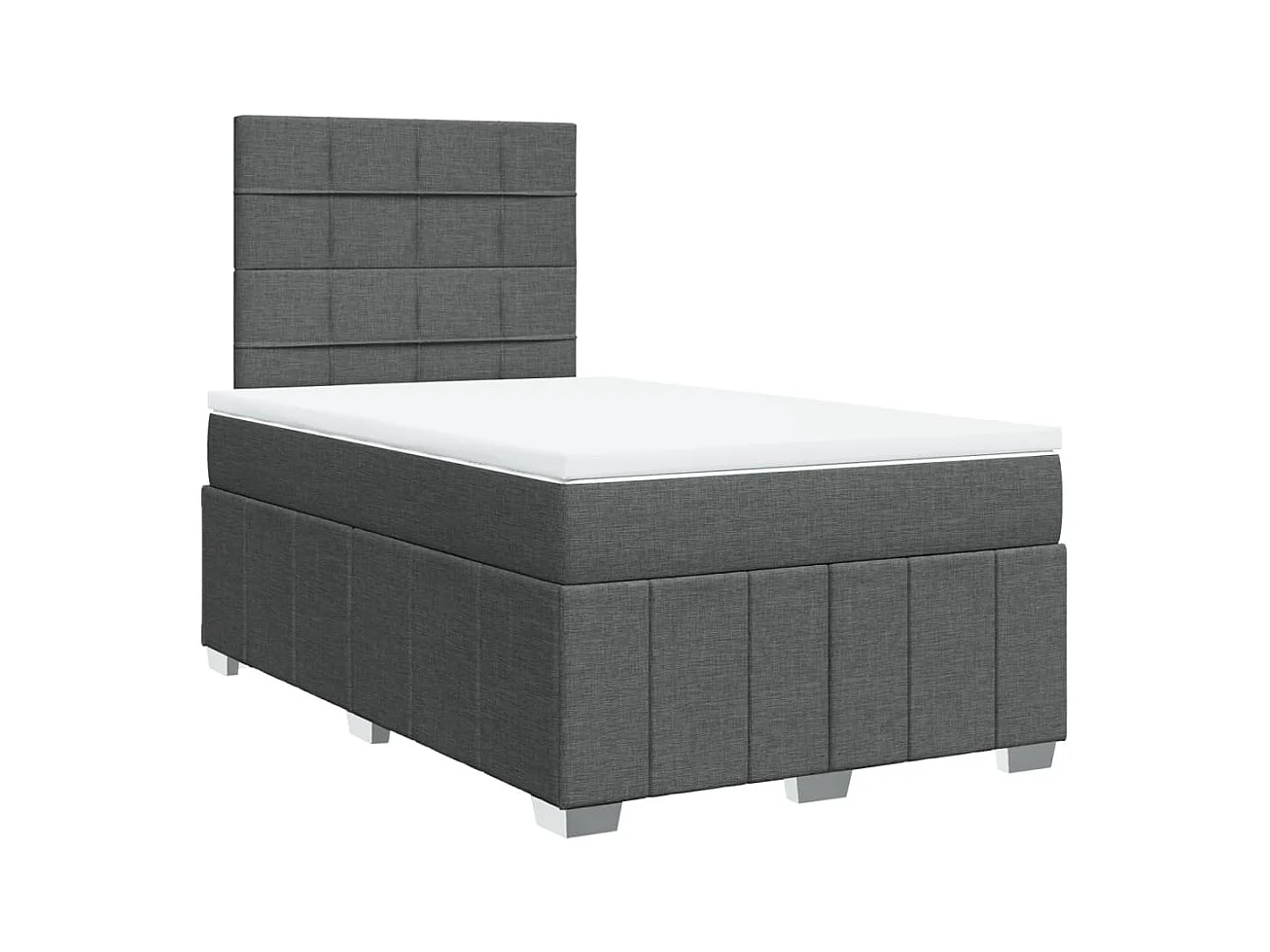 Boxspringbett mit Matratze Dunkelgrau 120x190 cm Stoff