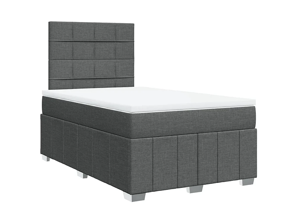 Giroletto a Molle con Materasso Grigio Scuro 120x190cm Tessuto