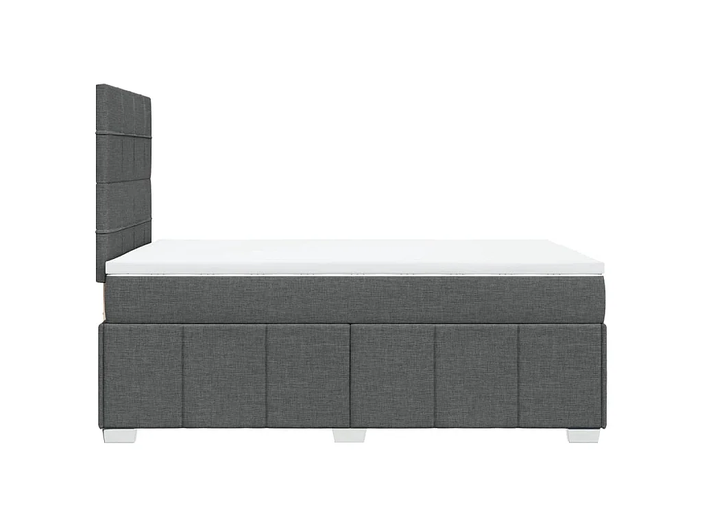 Giroletto a Molle con Materasso Grigio Scuro 120x190cm Tessuto