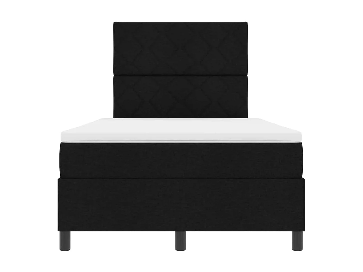 Lit à ressorts avec matelas Noir 120 x 200 cm tissu