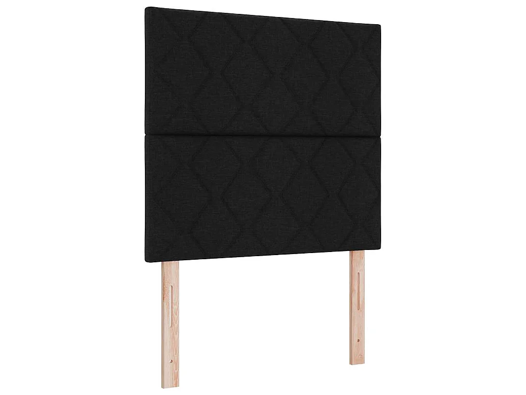 Cama tipo Box Spring con tiras LED Negro 120 x 200 cm tela