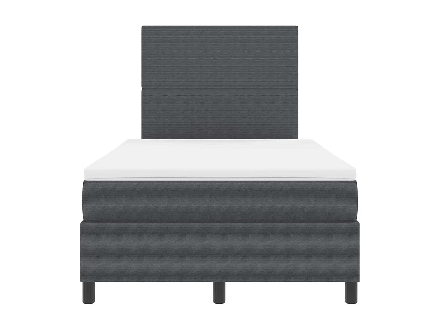 Boxspringbed Donkergrijs en Wit 120 x 190 cm Katoen Stof