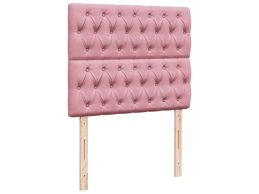 Cama box spring con colchón terciopelo rosa 120x190 cm