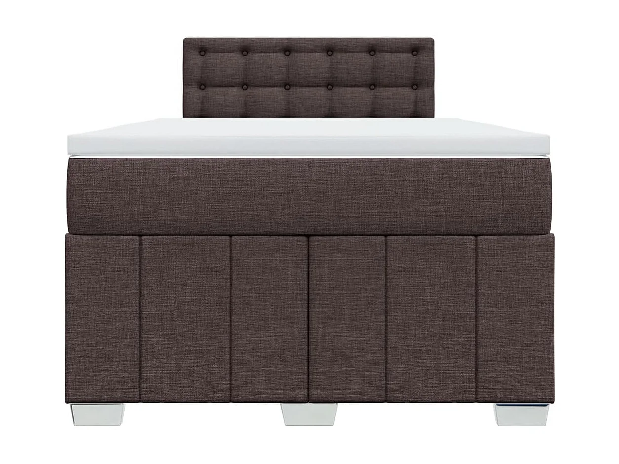 Cama com molas/colchão 120x200 cm tecido castanho-escuro