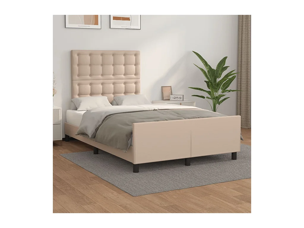 Cadre de lit sans matelas cappuccino 120x190 cm similicuir