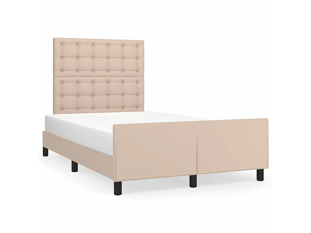 Cadre de lit sans matelas cappuccino 120x190 cm similicuir