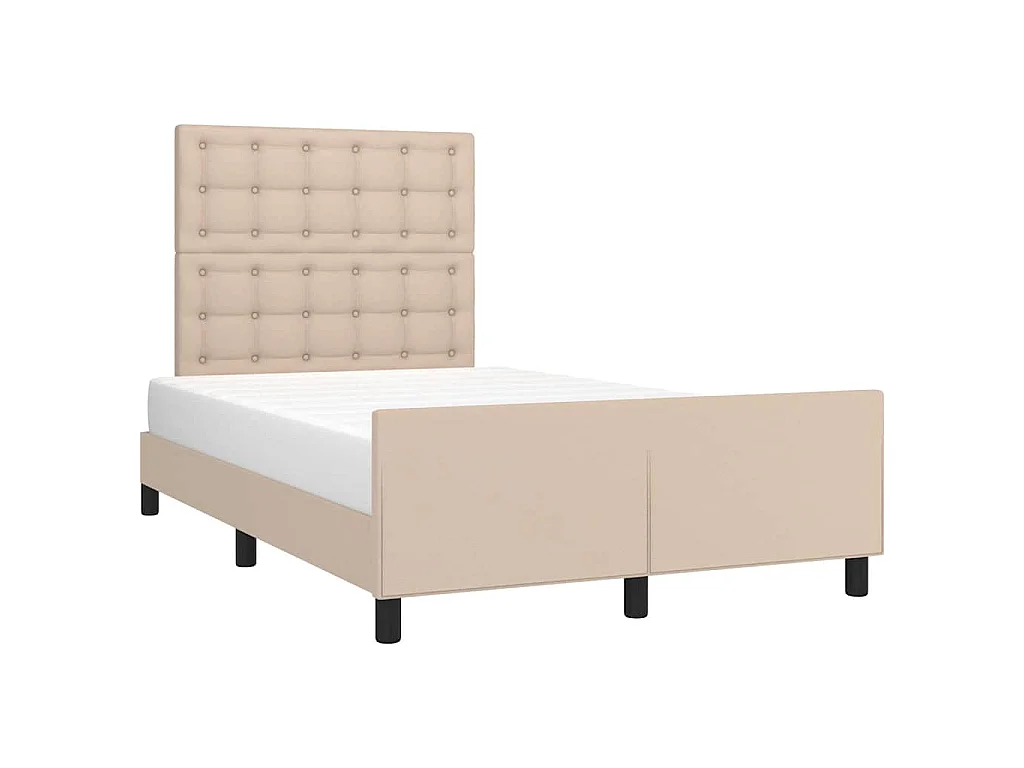 Cadre de lit sans matelas cappuccino 120x190 cm similicuir