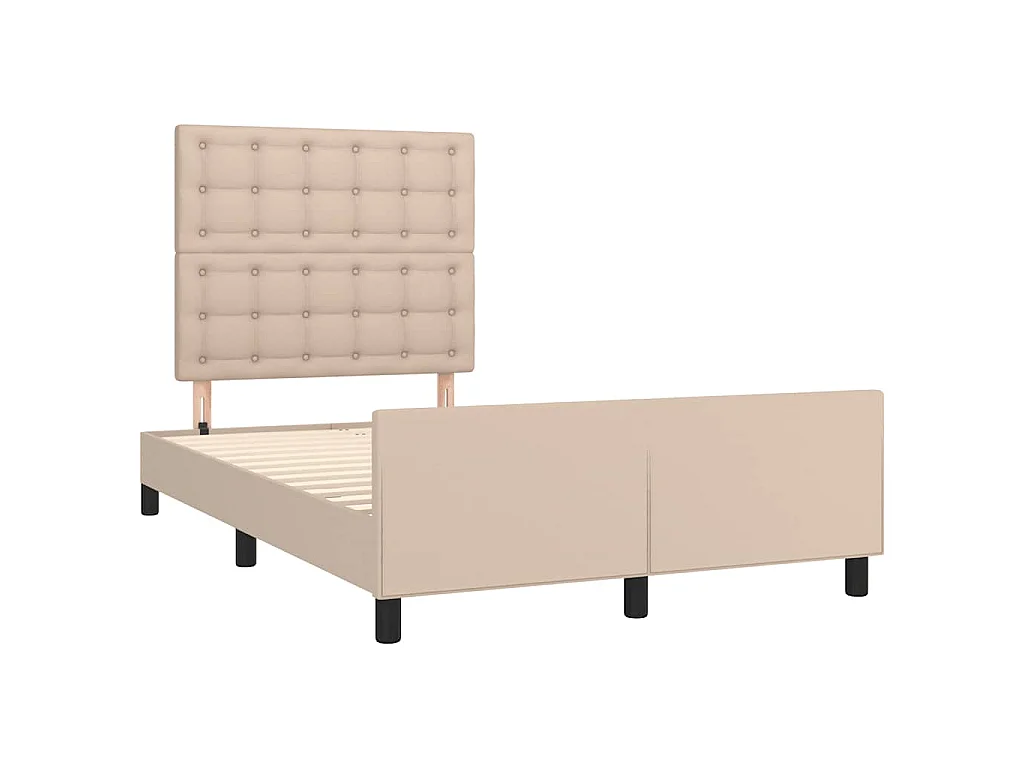 Cadre de lit sans matelas cappuccino 120x190 cm similicuir