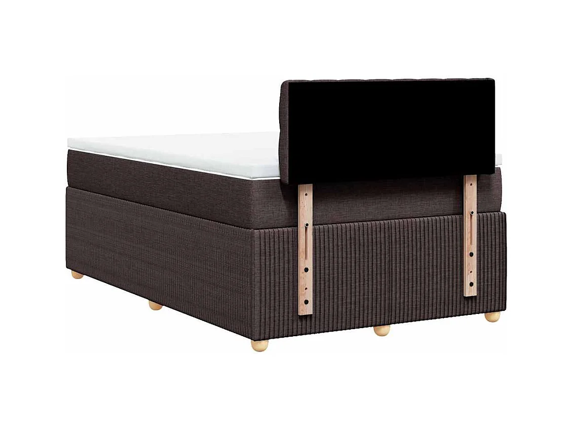 Sommier à lattes de lit et matelas marron foncé 120x190cm tissu