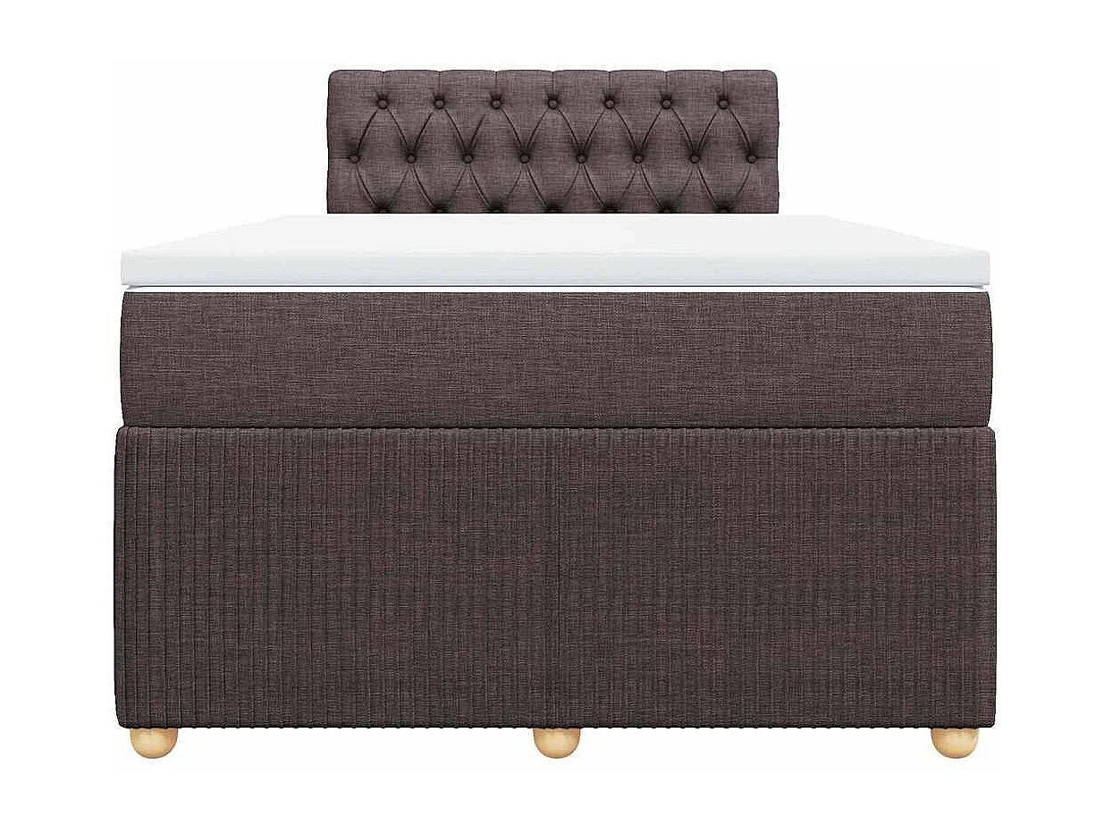 Sommier à lattes de lit et matelas marron foncé 120x190cm tissu