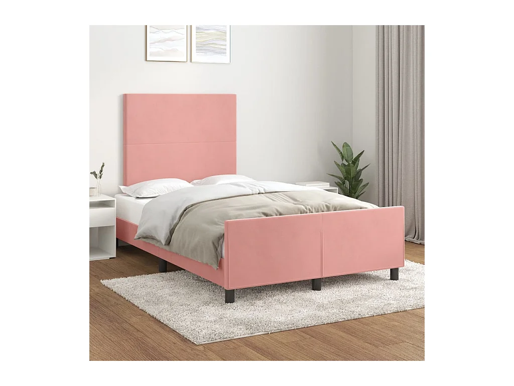Bedframe zonder matras 120x190 cm fluweel roze