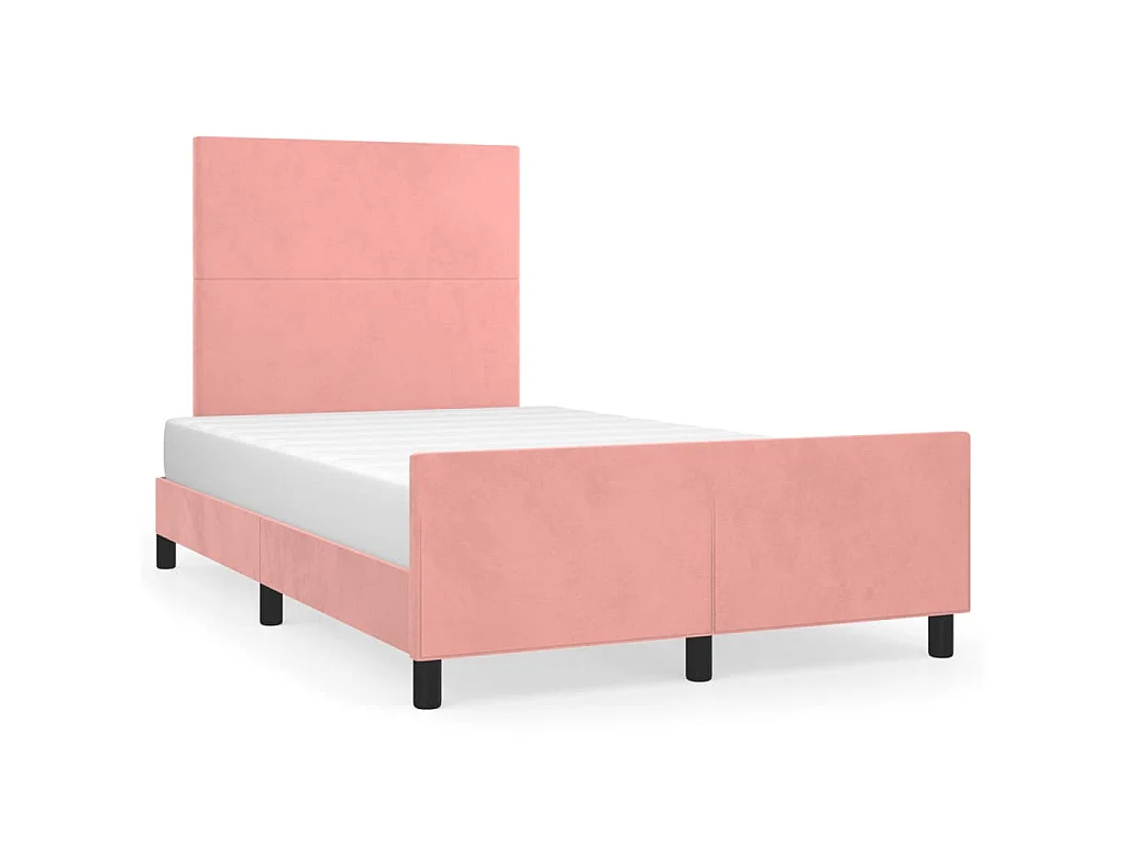 Cadre de lit sans matelas rose 120x190 cm velours