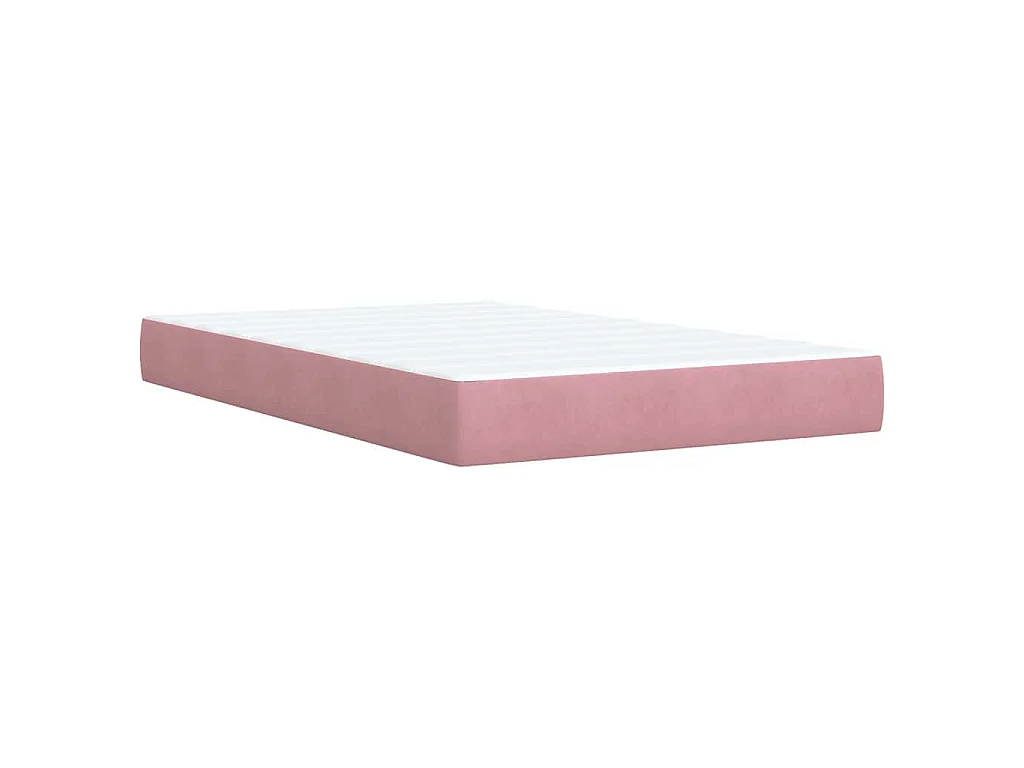 Cama box spring con colchón terciopelo rosa 120x190 cm