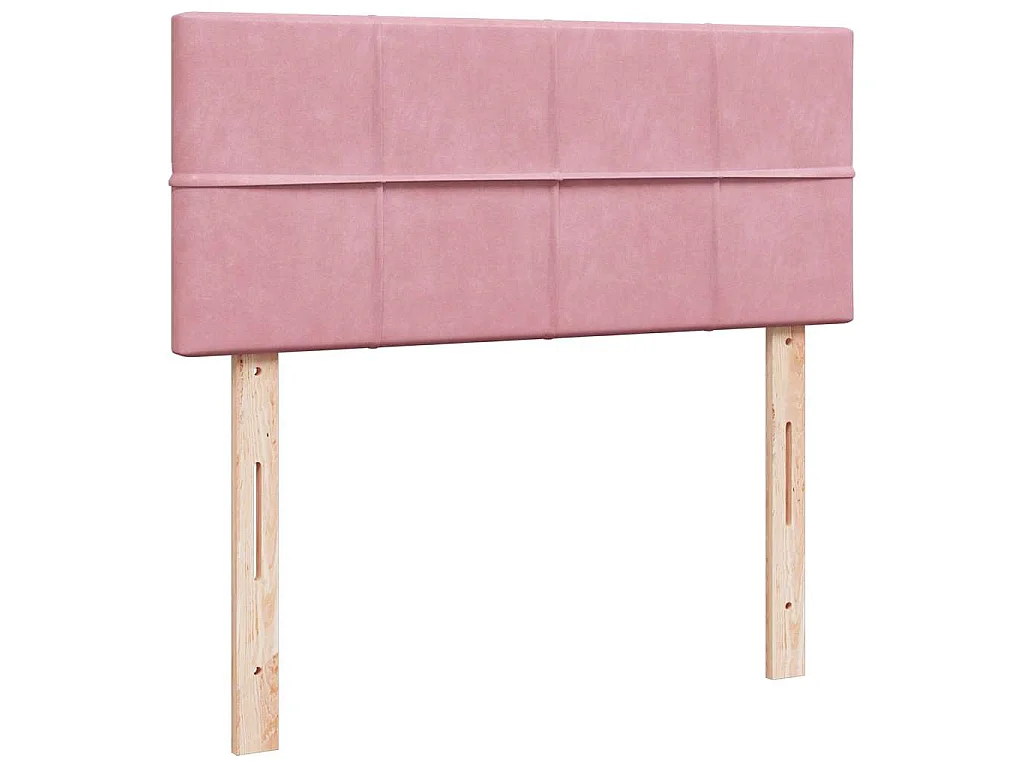 Cama box spring con colchón terciopelo rosa 120x190 cm